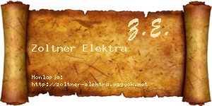 Zoltner Elektra névjegykártya